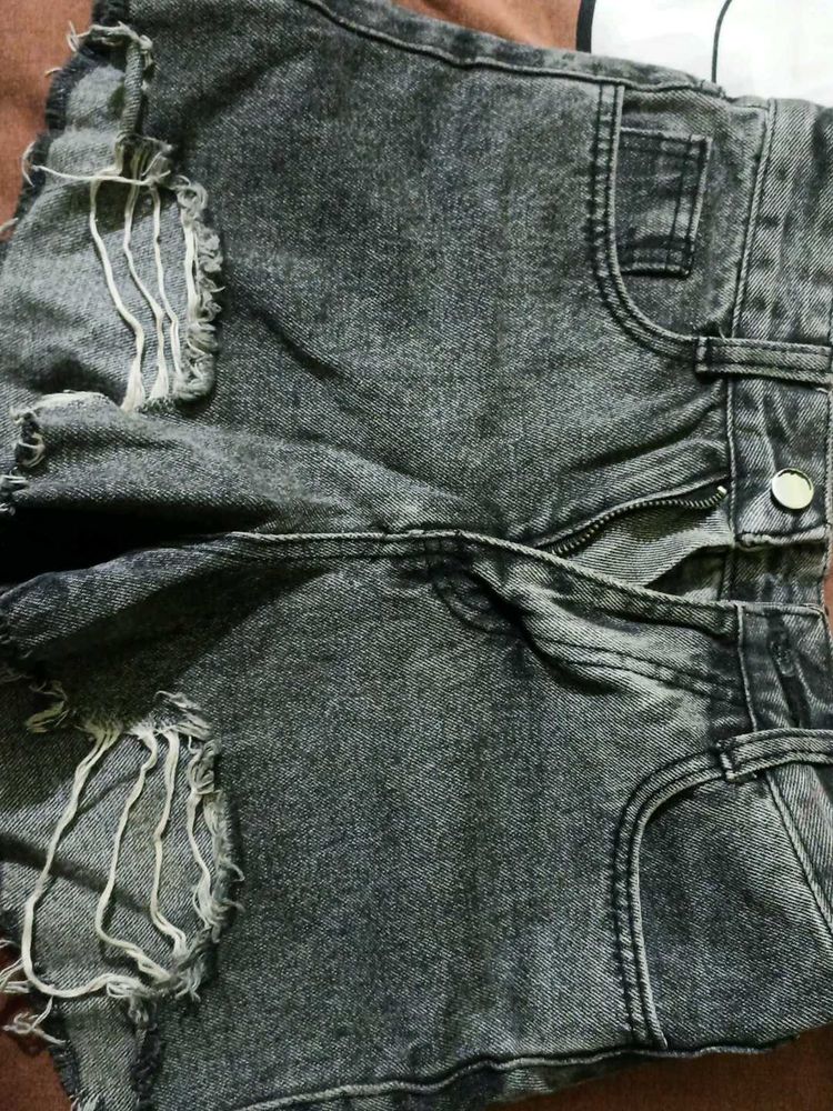 Distressed Denim Shorts
