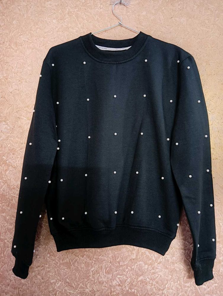 Black beaded sweatshirt
