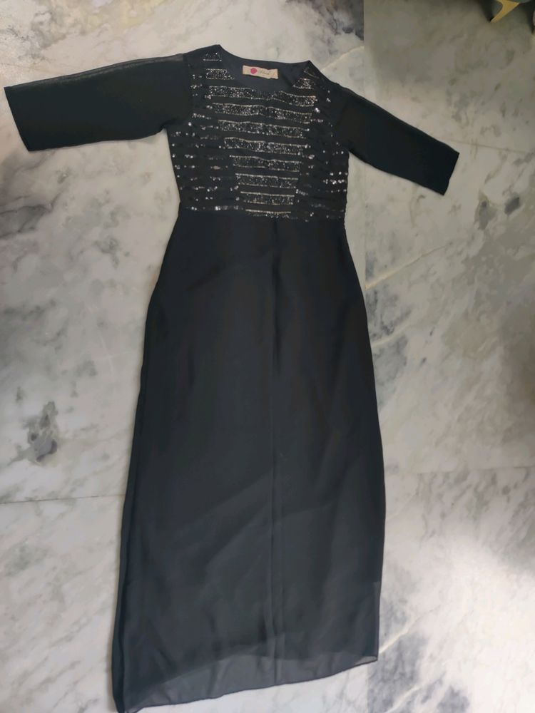 Black evening gown long