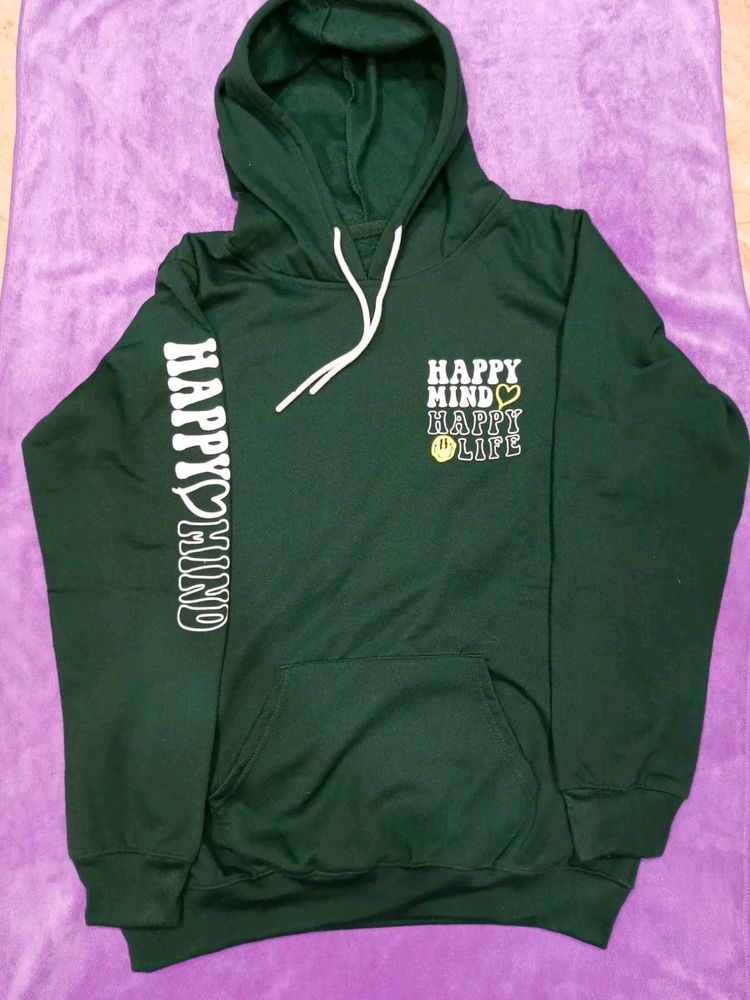 Green Graphic Print Hoodie