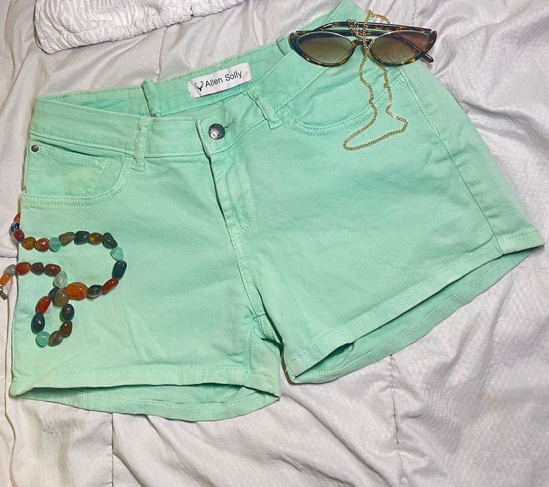 Allen Solly Mint Green Shorts