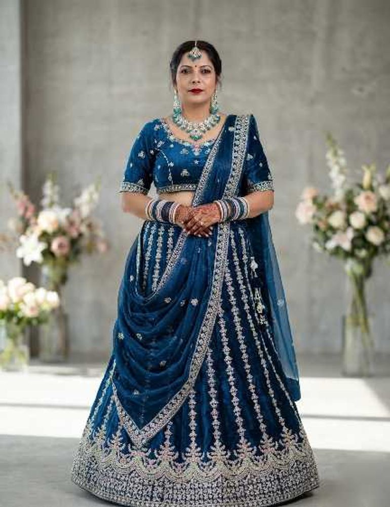 Elegant Blue Lehenga Choli Set