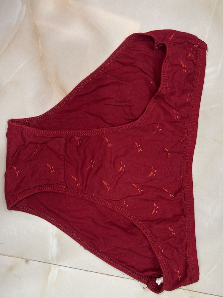 Women's Maroon Printed Briefs
