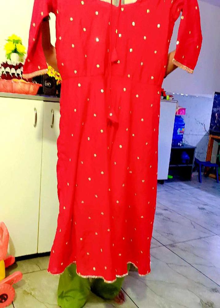 red color ka frock suit fullumbrella with salwar