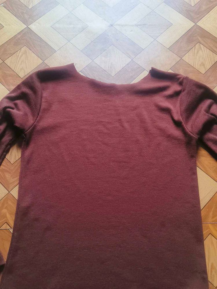 Cozy Maroon Long Sleeve Top
