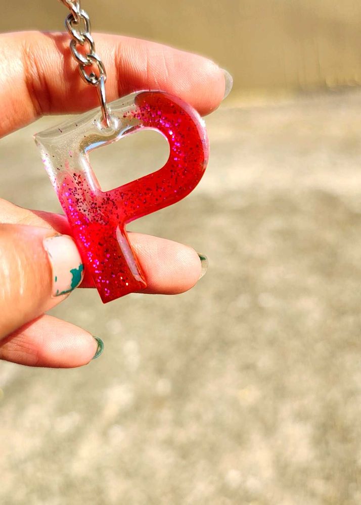Sparkly Letter P Keychain