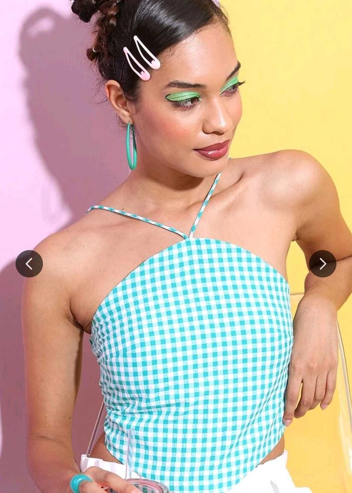 Cute Gingham Halter Top