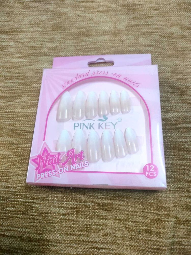 Pink Key Nail Art Press-On Nails