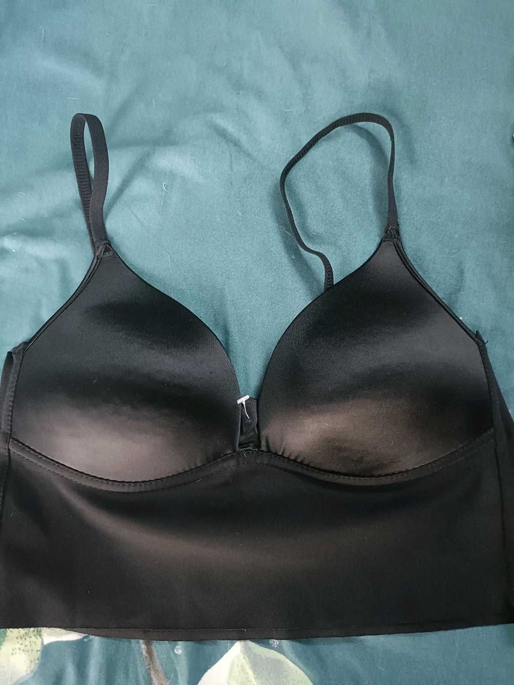 Sleek Black Longline Bra