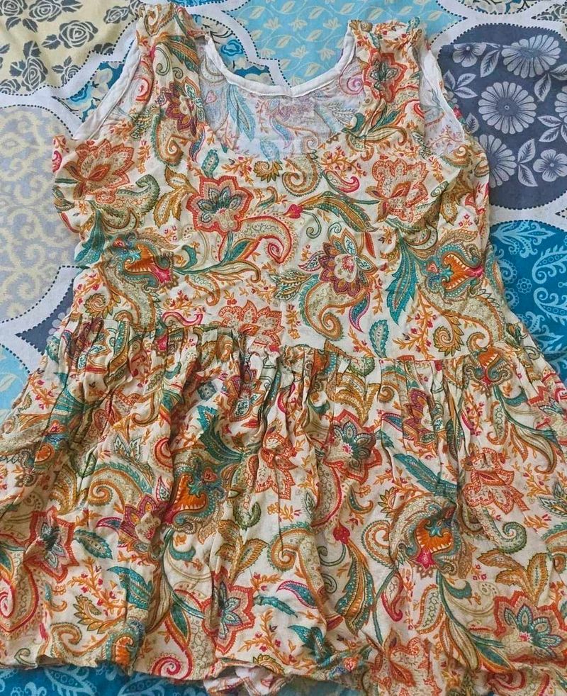 Boho Paisley Print Sleeveless Top