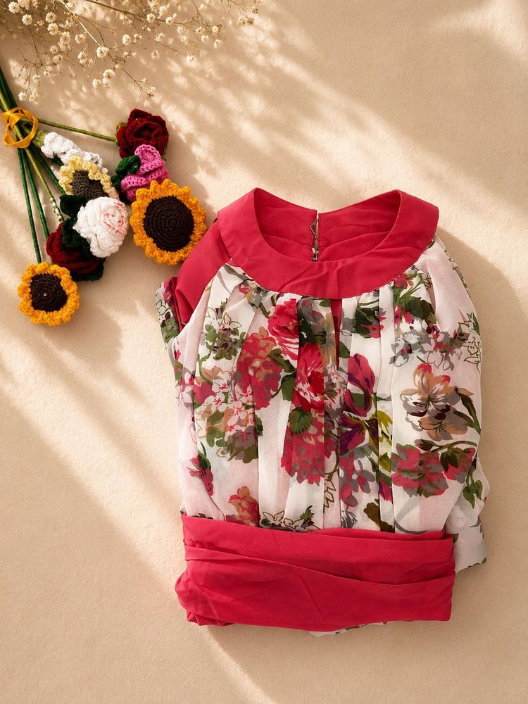 Floral Printed Halter neck gown