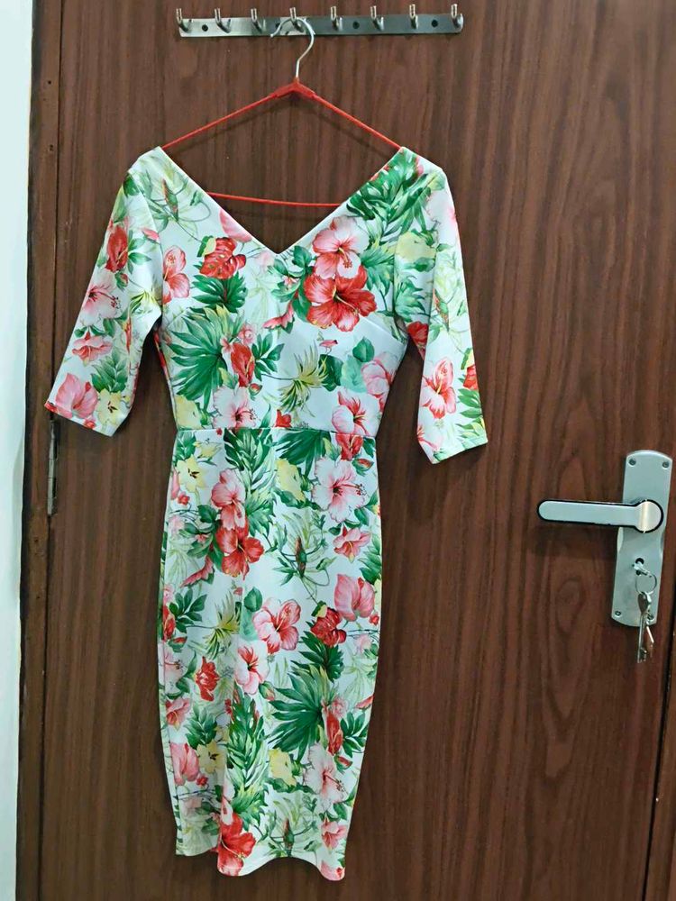 Floral Bodycon Midi Dress
