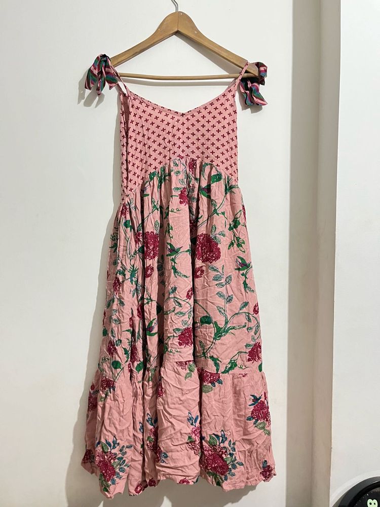 Bohemian Floral Print Midi Dress