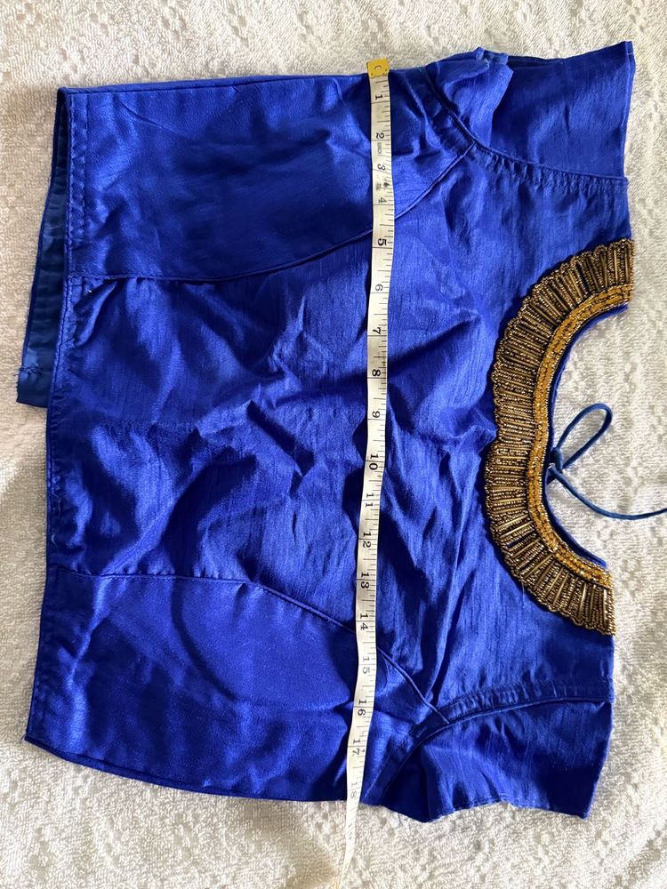 Royal Blue Embellished Blouse