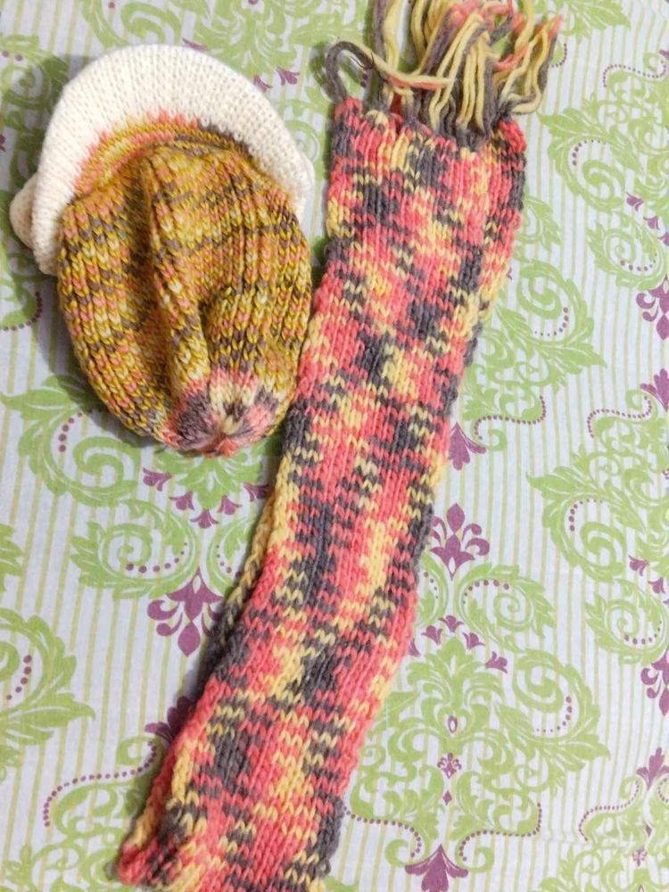 Handmade Knit Hat &amp; Scarf Set