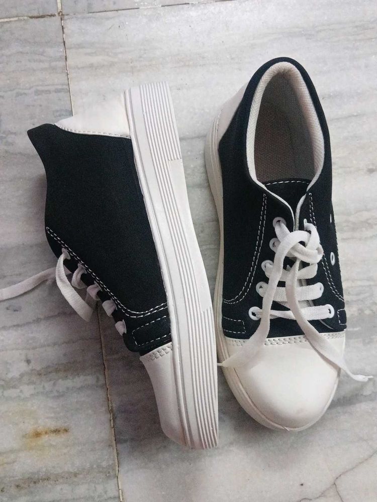 Classic Black and White Sneakers