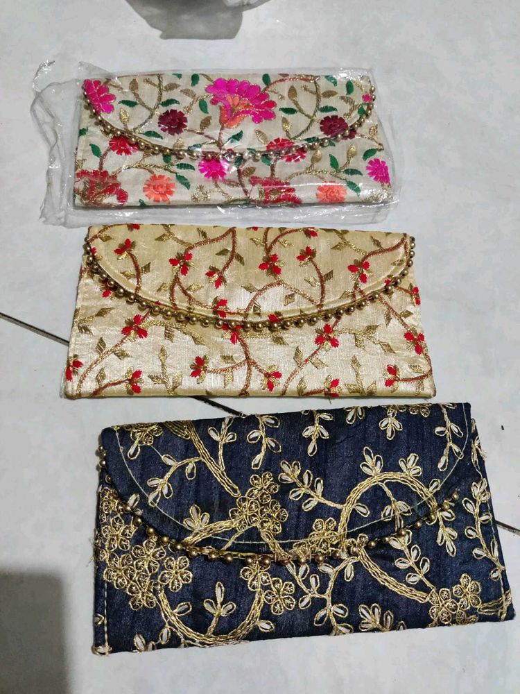 Embroidered Clutches - Set of 3