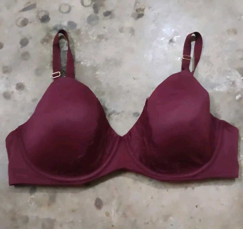 Burgundy Padded Bra