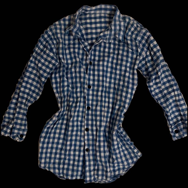 Blue Gingham Checkered Shirt
