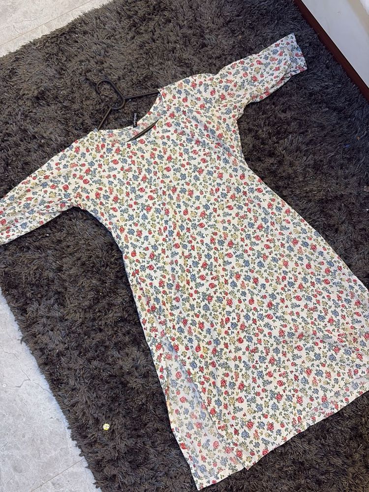 Vintage Floral Print Maxi Dress