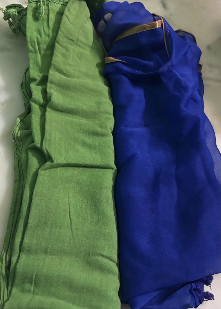 Green &amp; Blue Dupatta Set