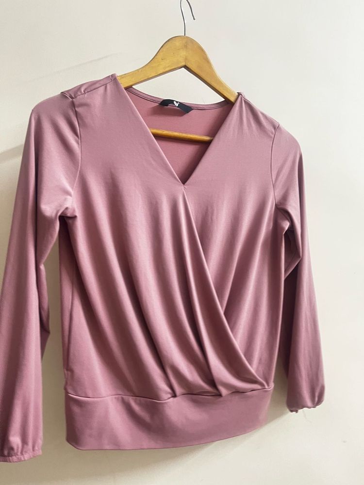 Elegant Mauve Wrap Top