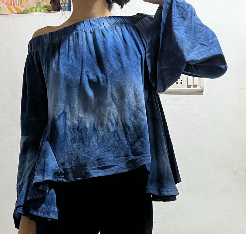 Boho Off-Shoulder Bell Sleeve Top