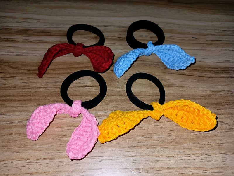 Set of 4 Crochet Hair Ties