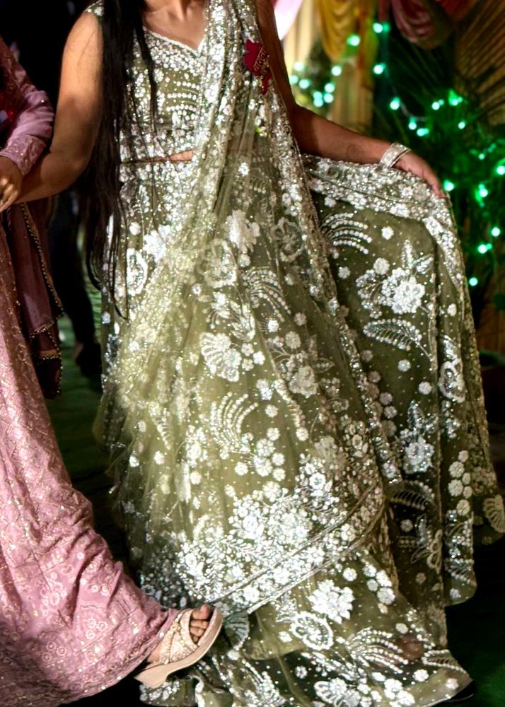 Elegant Olive Green Lehenga Choli Set