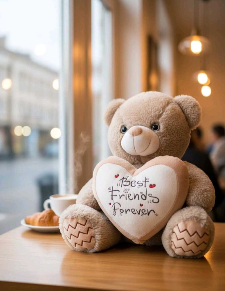 Cozy Teddy Bear with "Best Friends Forever" Heart