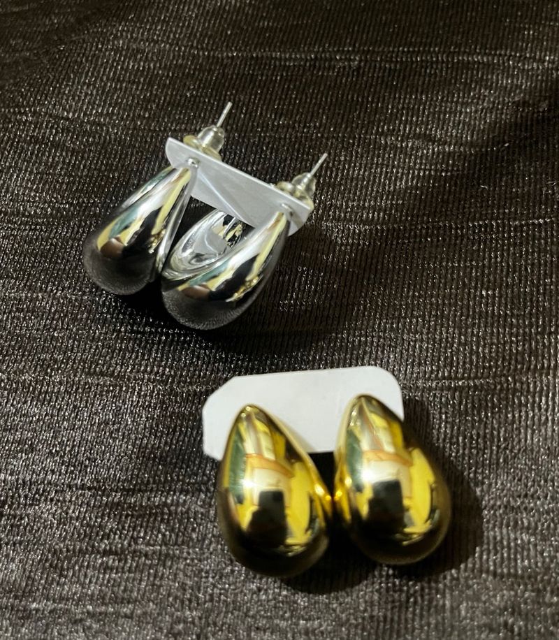 Chic Teardrop Earrings (Gold &amp; Silver Tones)