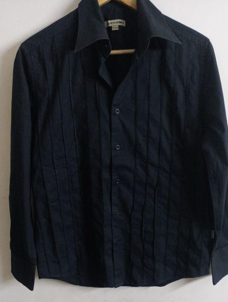 Jack &amp; Jones Black Pintuck Shirt