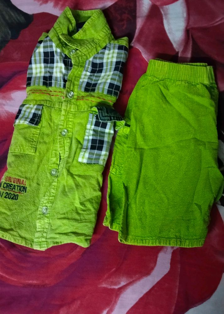 Light Green Shirt With Short