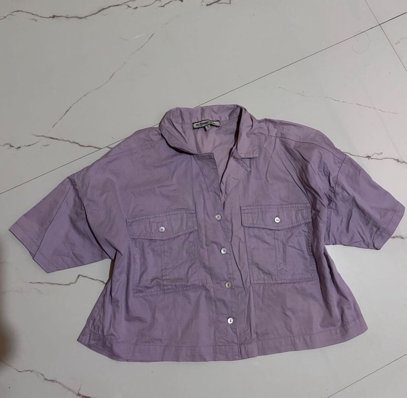 Roadster Cropped Button-Up Shirt