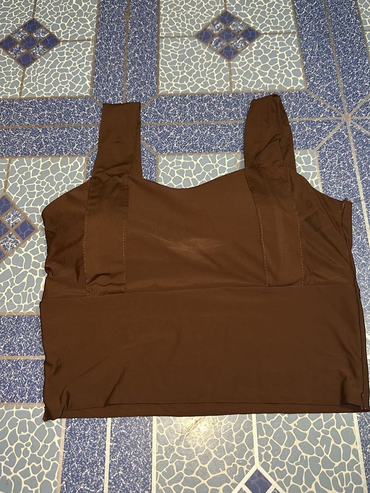 brown women padded Bra Gym