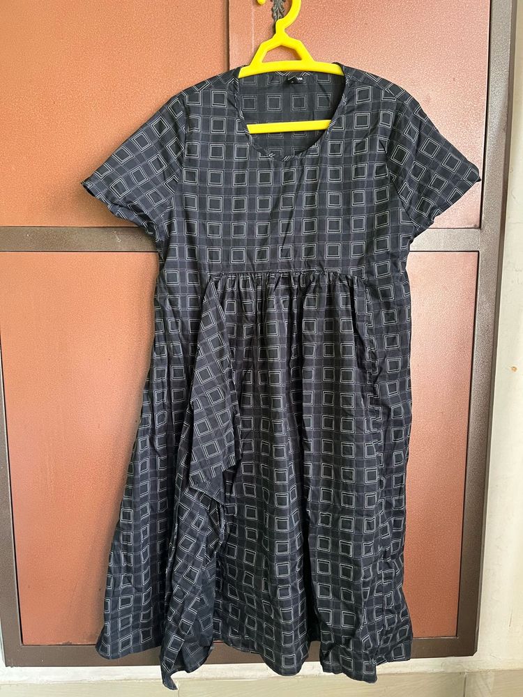 Chic Black &amp; Grey Checkered Dress