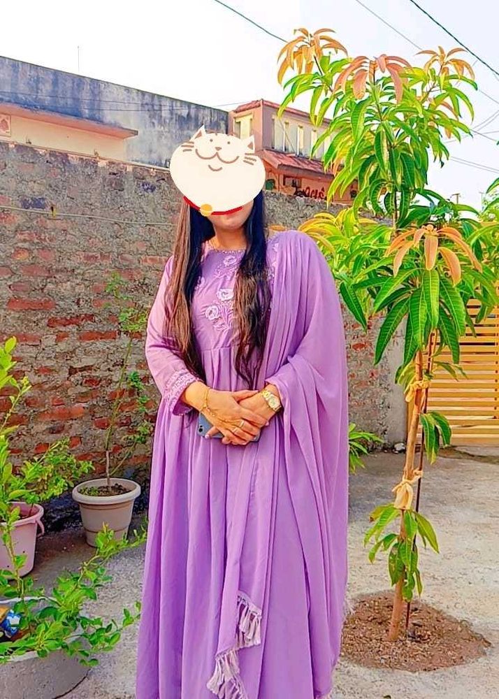 Elegant Lavender Anarkali Suit