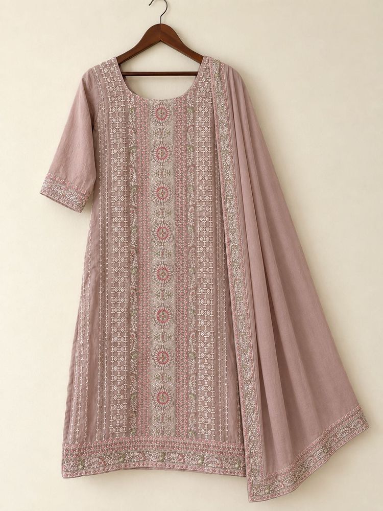 Onion pink kurti with dupatta