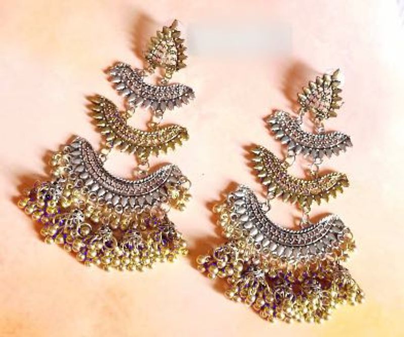 Antique Oxidized Jhumka Earrings