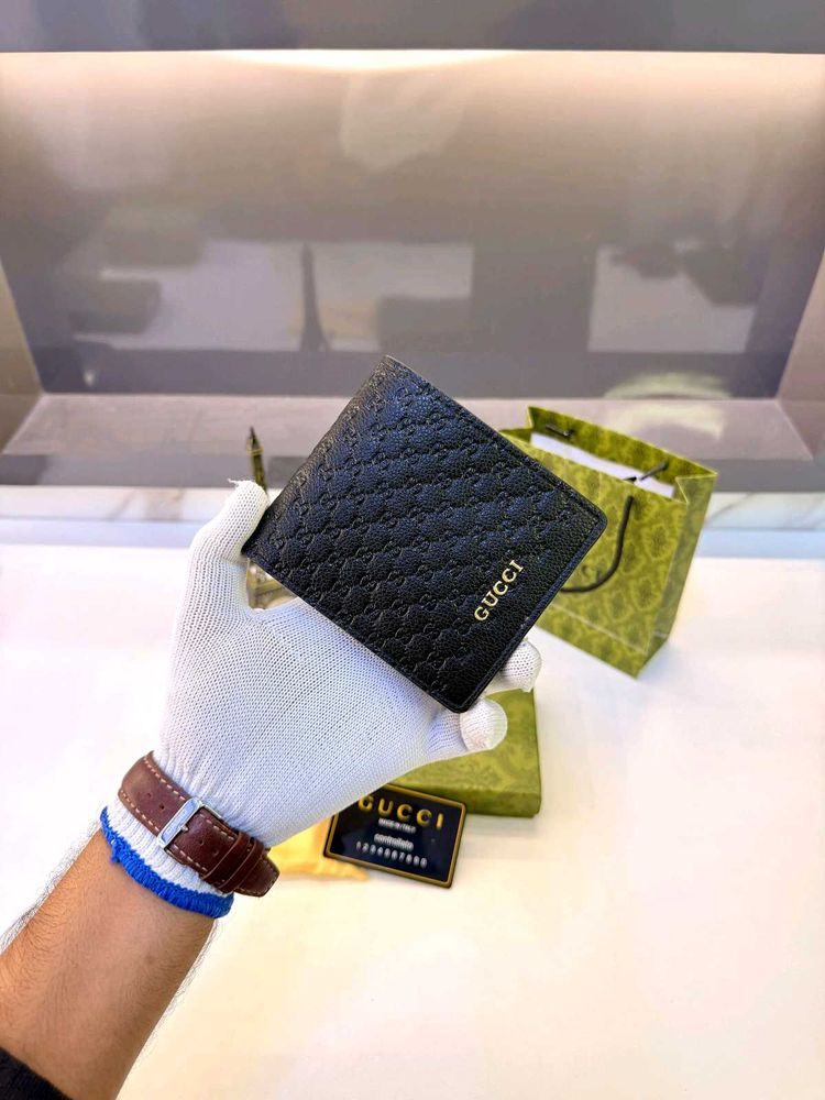 Gucci Black Monogram Bifold Wallet