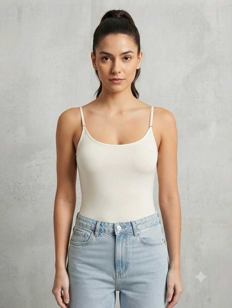 Basic Cream Spaghetti Strap Camisole