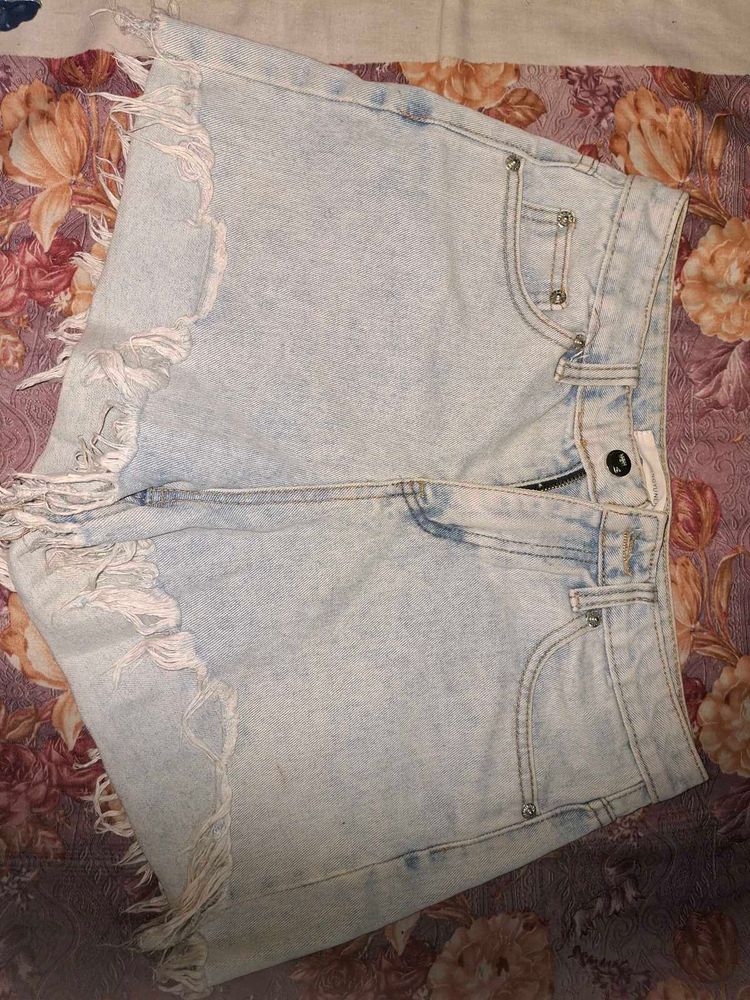 Distressed Denim Shorts