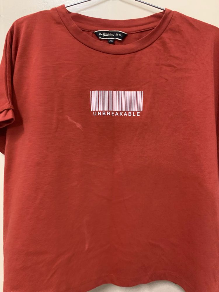 Red "UNBREAKABLE" Barcode T-Shirt