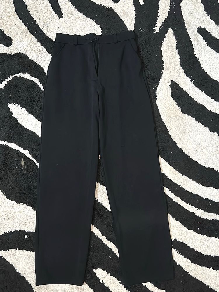 Classic Black Wide-Leg Trousers