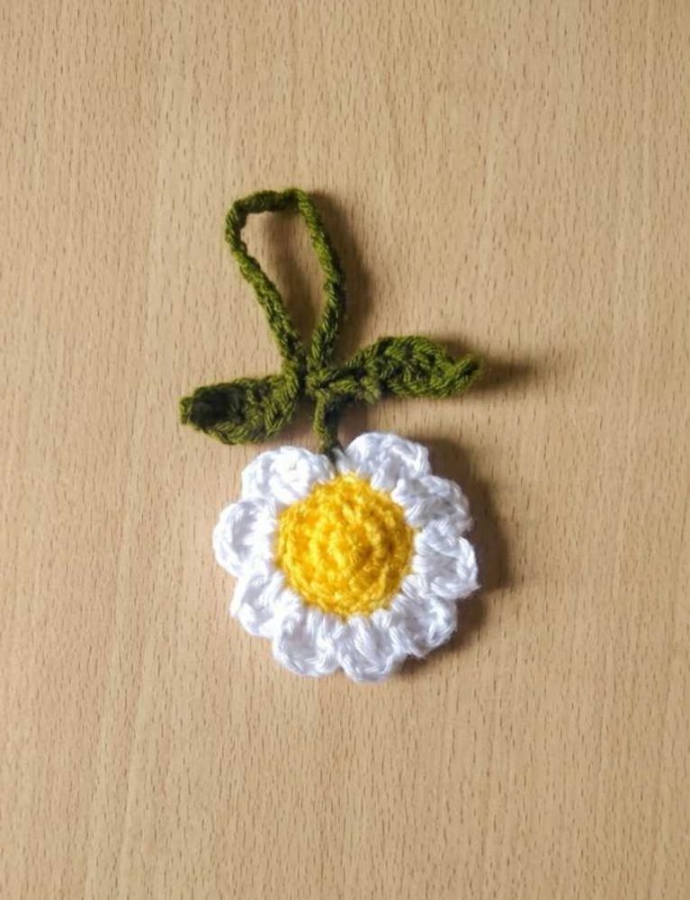 Crochet flower charm