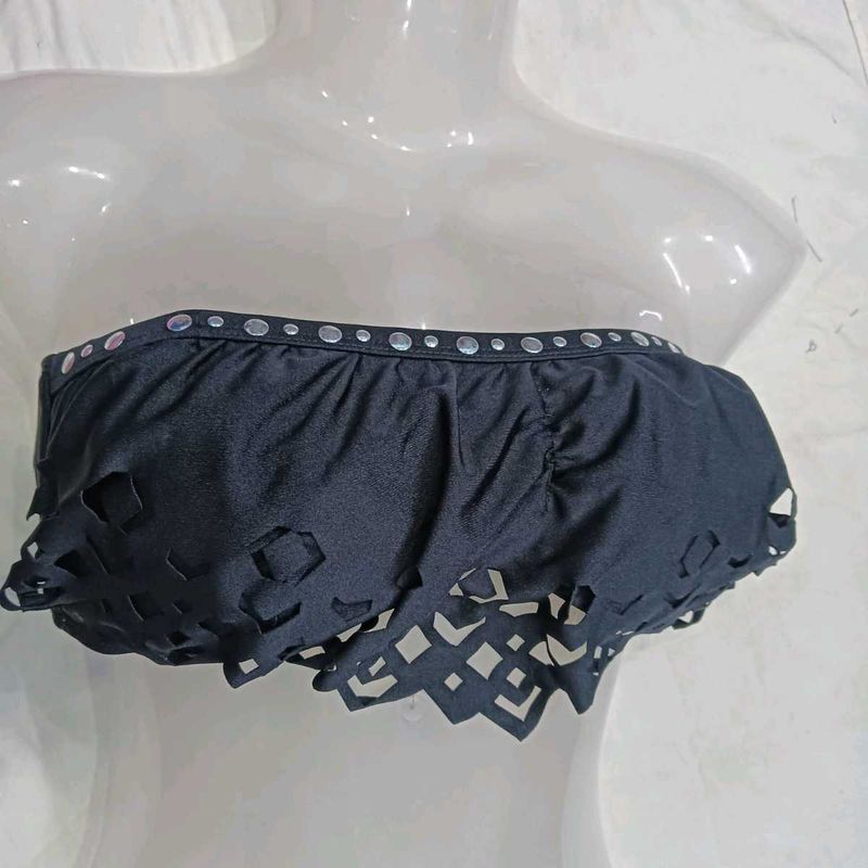 🪔 Black Bandeau Bikini Top