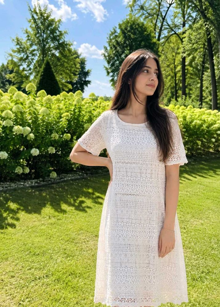 Chic White Lace Dress