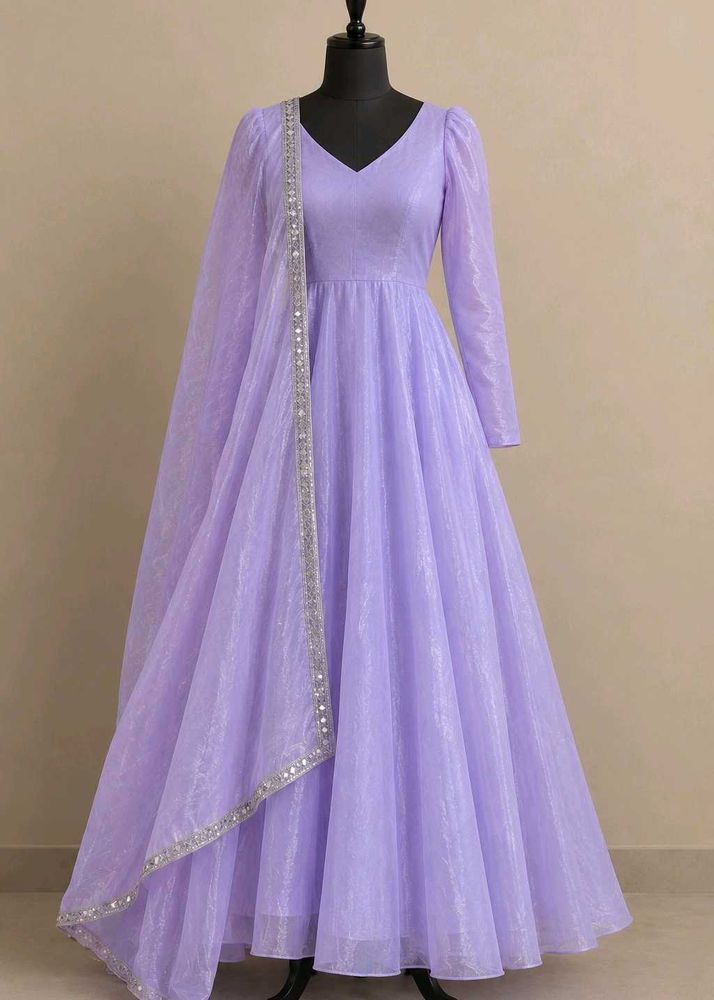 Lavender anarkali with dupatta 🌸🪻