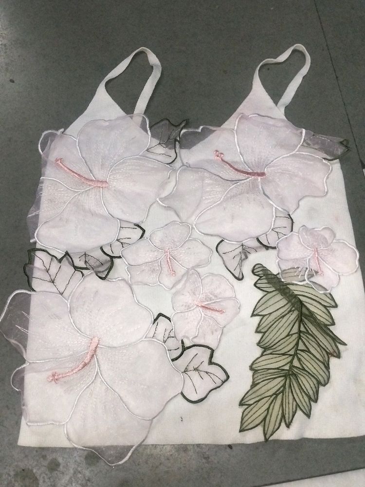 White Colour Crop Top