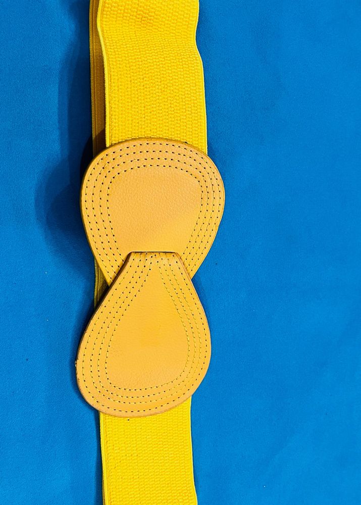 Vibrant Yellow Elastic Belt